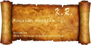 Koczián Rozália névjegykártya